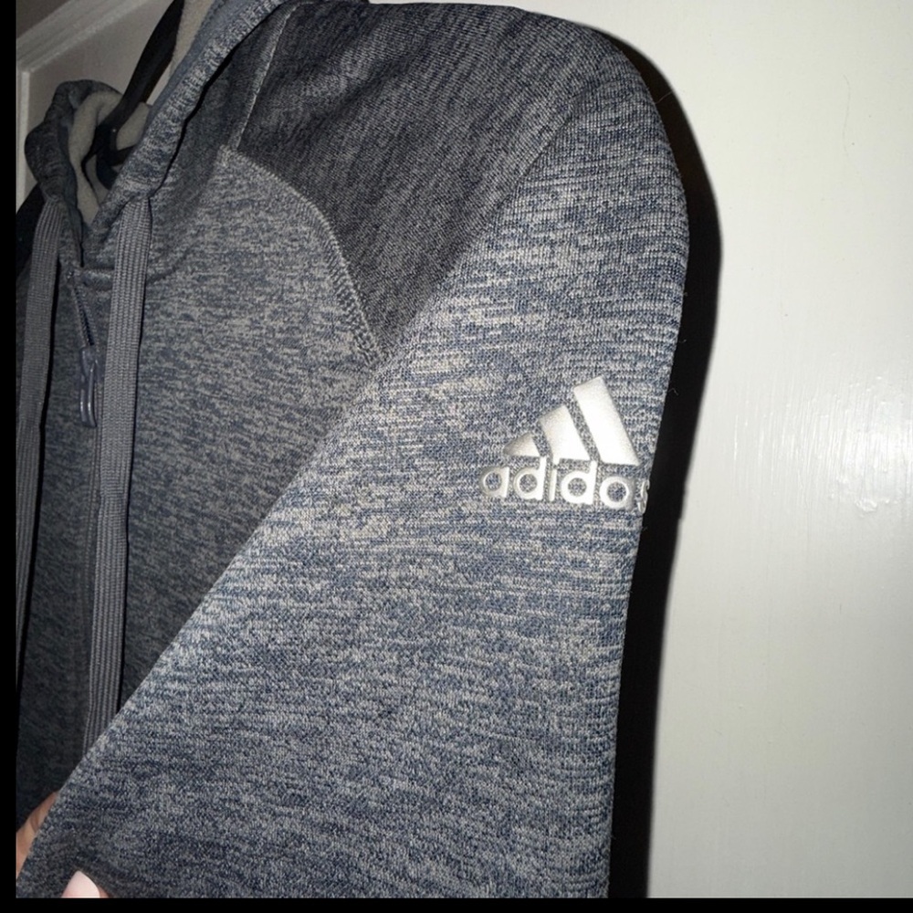 adidas ClimaWarm Womens size Large Gray Onix Fleece Backing Pullover Hoodie NWOT